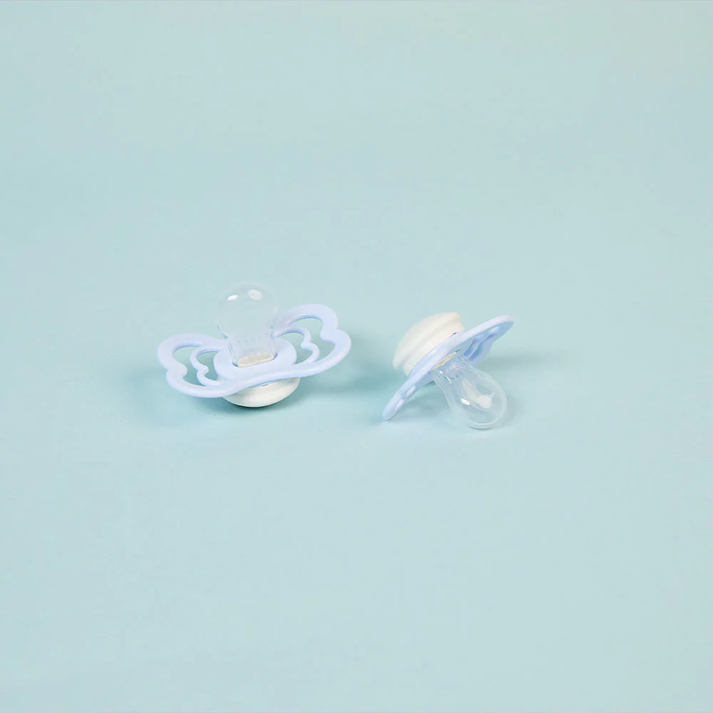 Supreme GLOW Pacifiers 2 Pack - Iron/Baby Blue - Image 3